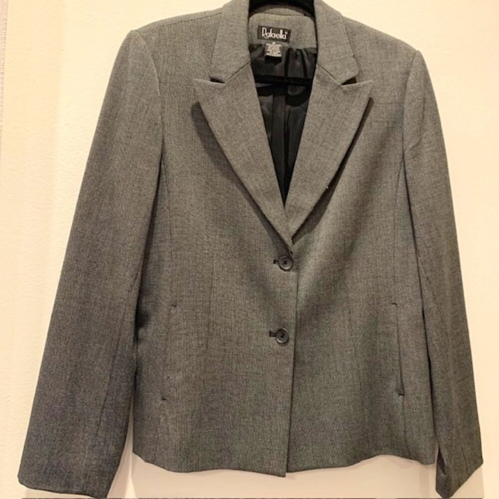 Rafaella Black & White Checked Blazer, Size 10